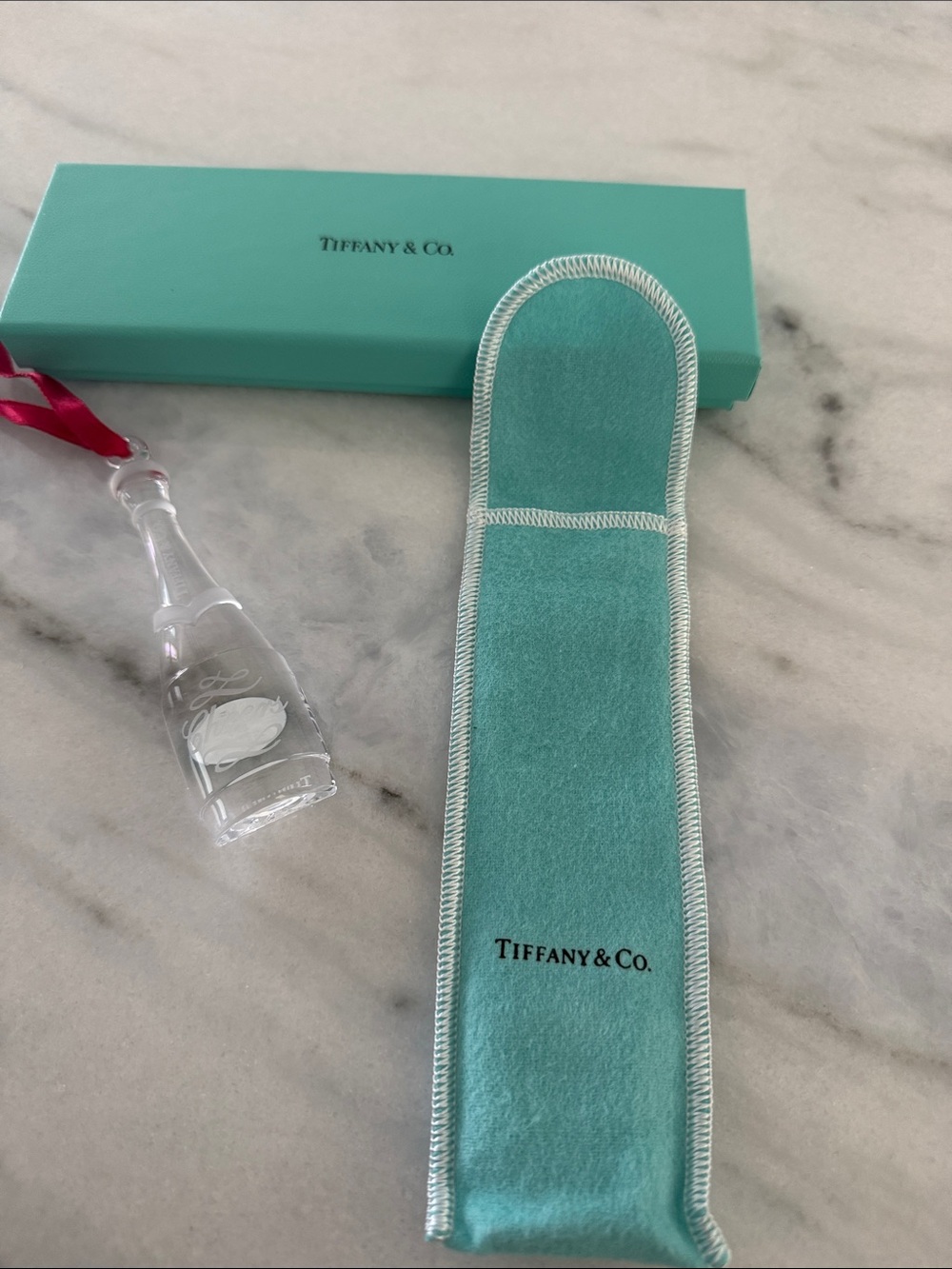 Tiffany & Co. Champagne crystal Christmas ornament
